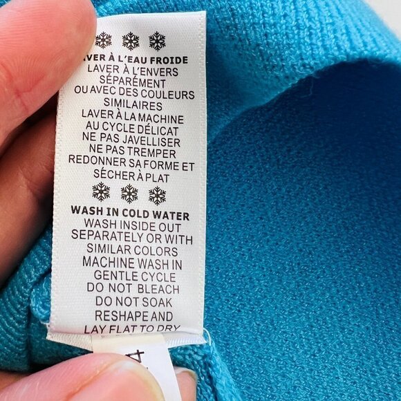 NWT Simons Twik Stripe Halter Crop Top Blue Sz L - Picture 7 of 8